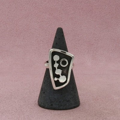 Sterling Silber Vintage Handwerk Handarbeit Brutalist Ring Größe 5,5