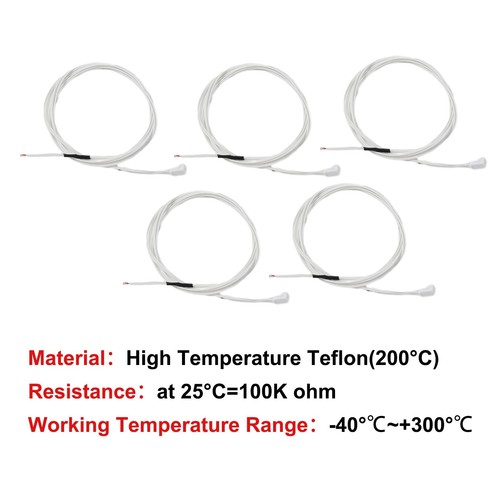 5PCS Thermistor Temp Sensor 100K for CR10 CR10S For Ender 3 Pro Long Cable - Photo 5/12