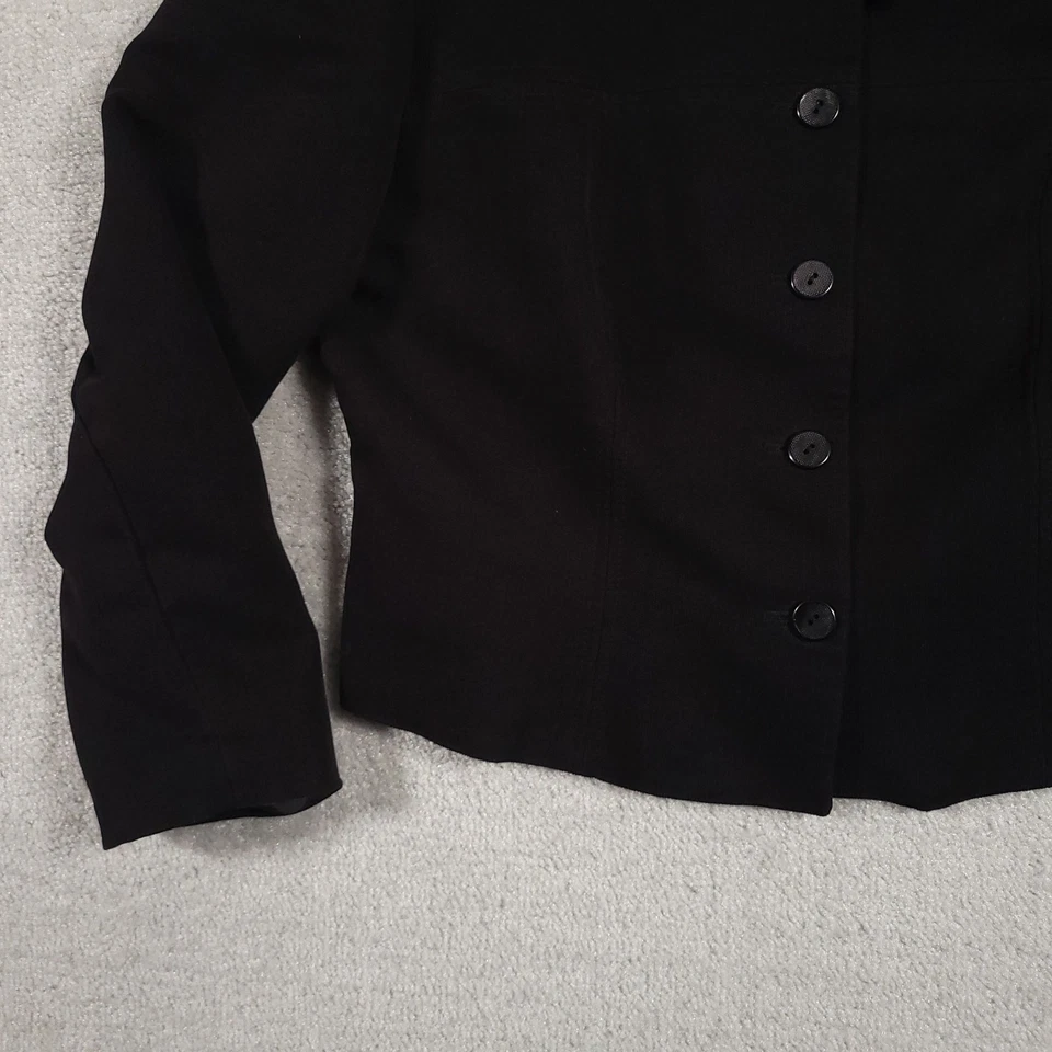 Croft & Barrow Brushed Corduroy Blazer Jacket Women's 14P Petite Short Black - Image 4 of 4