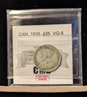 1935  Coin Mart  Graded Canadian,  ¢25  Cent, **VG-8**
