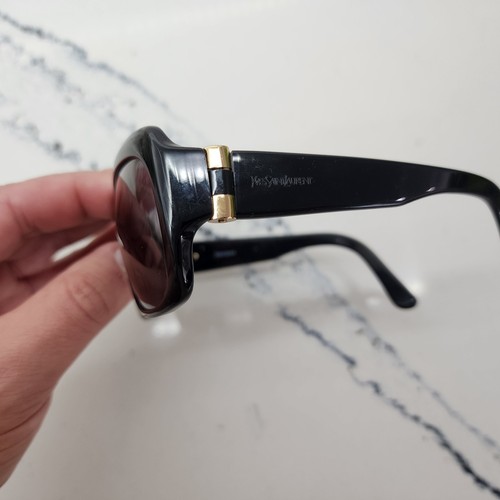 VINTAGE YVES SAINT LAURENT 6150/S Black Gold SUNGLASSES MADE IN ITALY 57/12 - Picture 7 of 8