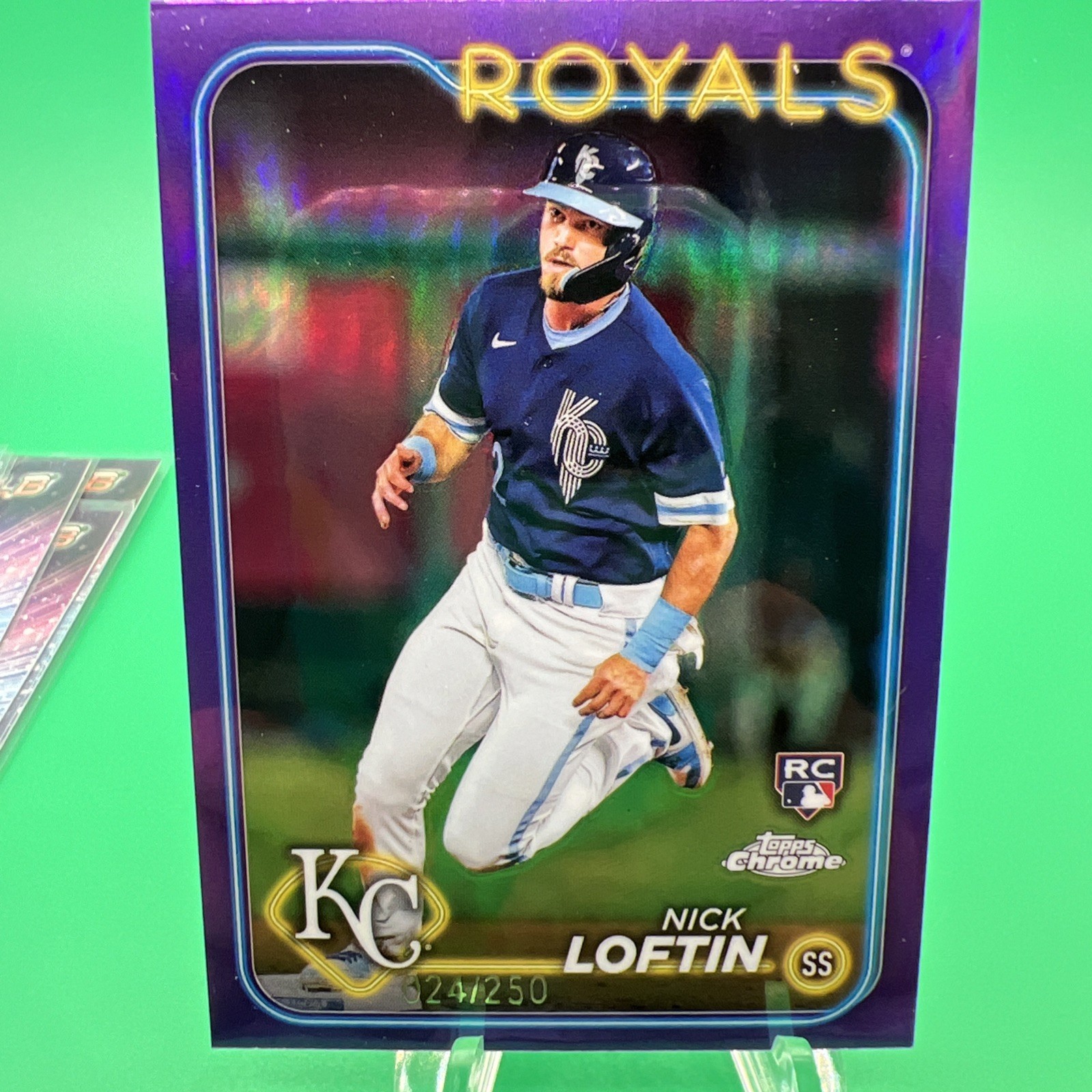 2024 Topps Chrome Purple 024/250 Nick Loftin RC (ROYALS)  #183