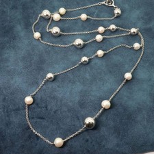Georg Jensen Sphere Necklace Pearl Long 24 5538S