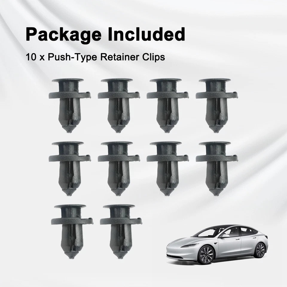 Juego de 10 sujetadores tipo empuje sujetadores clip para 08-11 Tesla Roadster 100652100A Foto 4 de 4