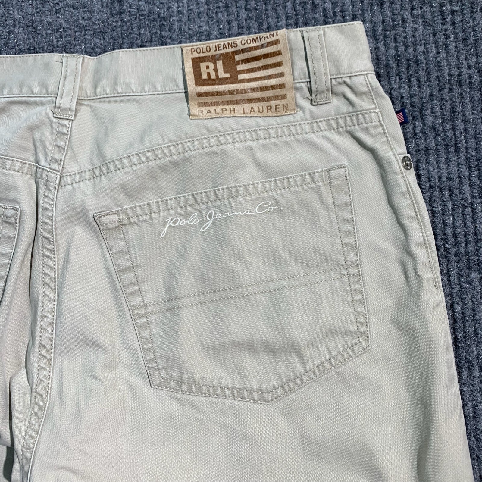 Ralph Lauren Polo Jeans Womens 30 Beige Straight Capri Cotton Blend Mid 30x23