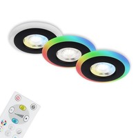 Briloner Leuchten - 3Er Set LED Einbauleuchten Decke RGB CCT IP44
