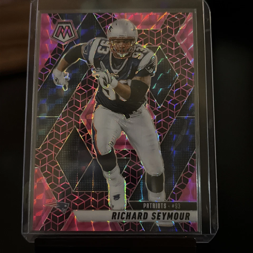 2025 Mosaic Football Neon Pink Spectris FOTL /13 Richard Seymour NE SSP Prizm - Image 3 of 4
