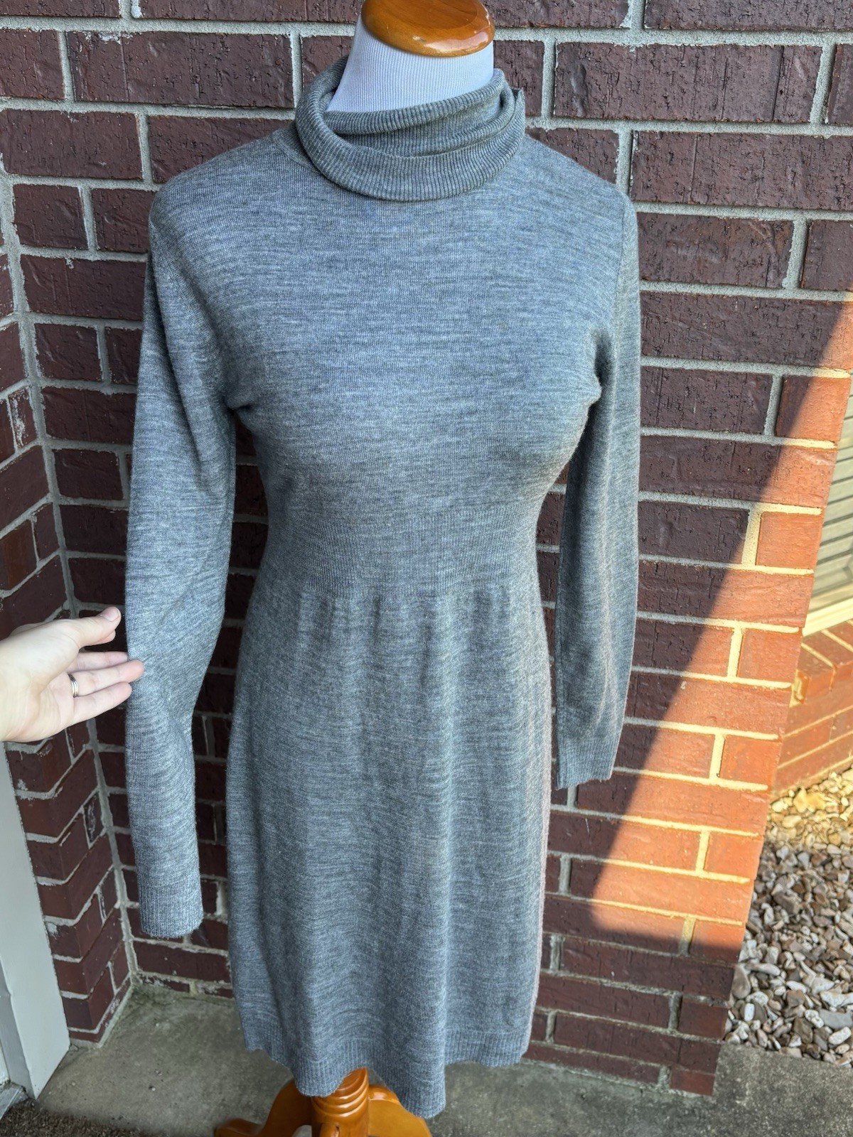 New York Company Grey Turtle Neck Long Sleeve Dress Size Xs Womens