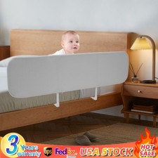 Foldable 59 inch Extra Long Toddler Bed Rail Guard for Kids Elderly Adjustable