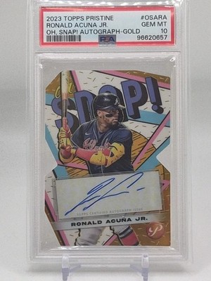 2023 Topps Pristine - Oh, Snap! Autographs Gold Refractor  Ronald Acuña Jr. /50 