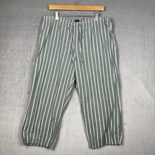 GAPBody Pajama Bottoms Womens XL Green Stripes Cotton Sleepwear Lounge