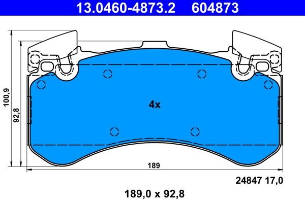 Ate 13.0460-4873.2 Bremsbelagsatz, Scheibenbremse FüR Audi-image