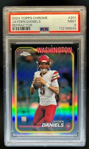 2024 Topps Chrome Jayden Daniels Refractor Rookie RC #201 Commanders PSA 9