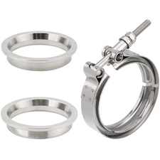3 Inch 3.0" V-Band Clamp&Flange Kit Turbo Exhaust Down Pipe Stainless Steel 76mm