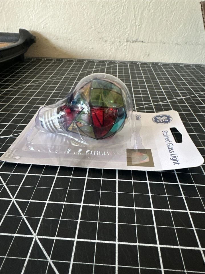 new GE Stained Glass 25W Hand Painted Light Bulb General Electric decorative FUN - Image 3 of 4