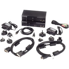 Black Box KVX Series KVM Extender Kit over CATx DVI-D USB 2.0 Serial Audio Local