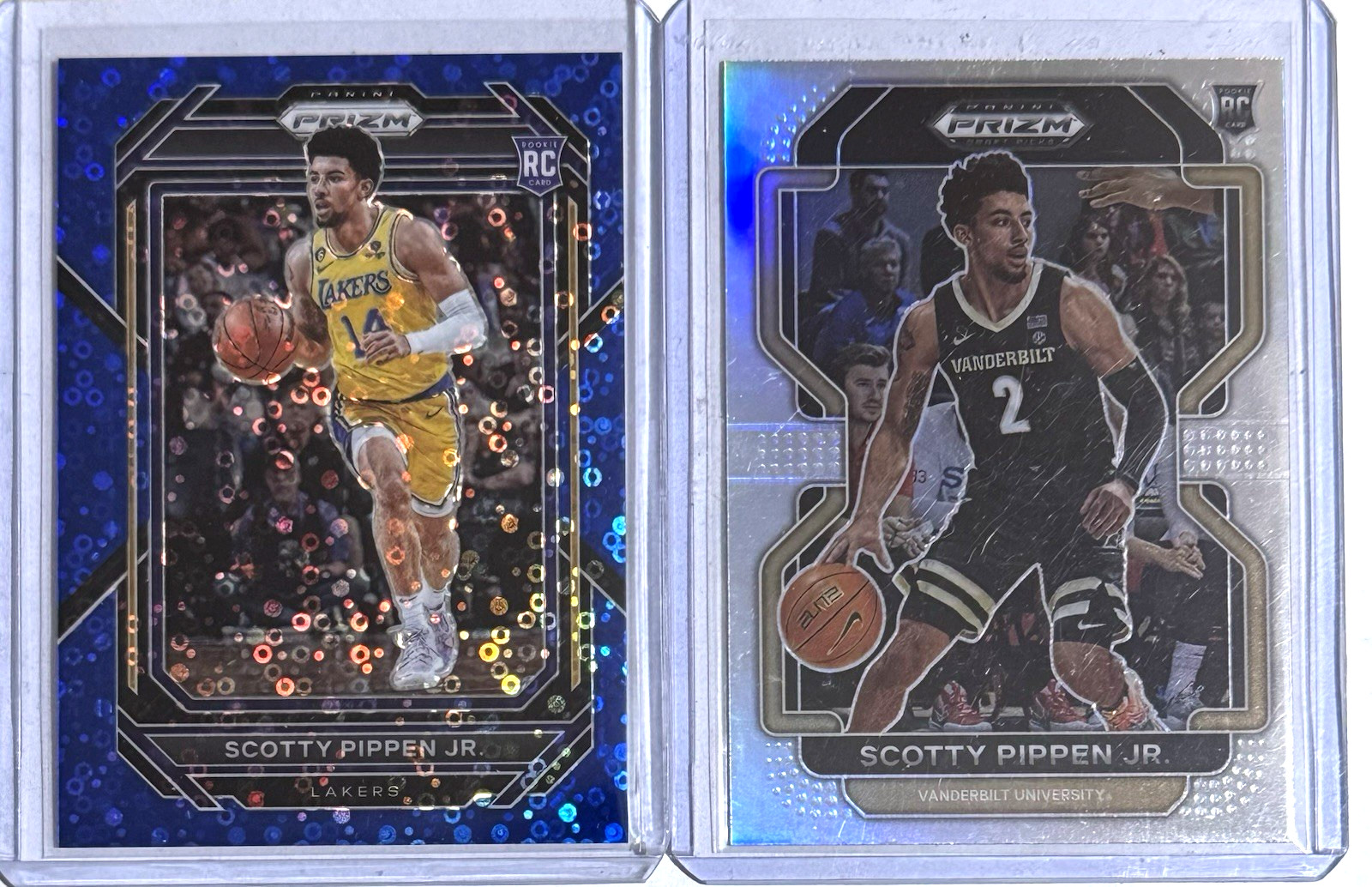 2022-23 Prizm Fast Break Blue Prizm /150 Scotty Pippen Jr #232 RC + #99 Silver