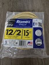 Romex SIMpull 15' 12-2 w/ Ground Yellow Indoor Wire Copper NM-B Cable NEW