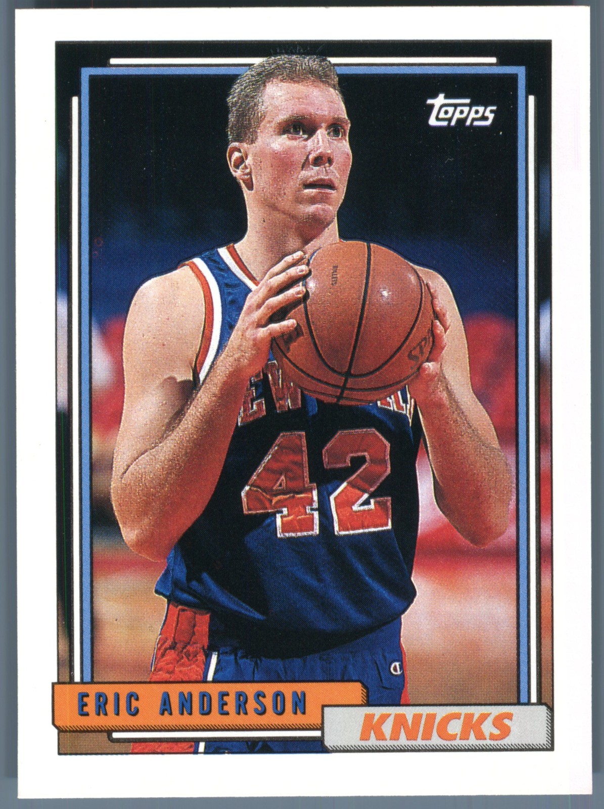 1992-93 Topps New York Knicks Eric Anderson #259 Rookie