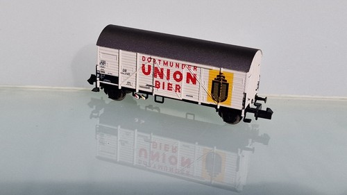 Brawa N 67301 Gedeckter Güterwagen Gms „Dortmunder Union“ der DB Ep.III NEU OVP | Condition: Neu