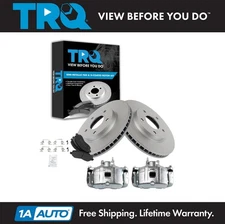 TRQ Front Brake Calipers Pads & Rotors Fits 2008-2016 Mitsubishi Lancer