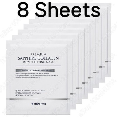 WellDerma PREMIUM Saphir Collagen Impact Fitting Maske 8P Anti Falten K-Beauty