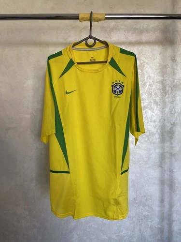 BRAZIL 2002 2004 HOME FOOTBALL SHIRT SOCCER JERSEY NIKE 182265 sz L MEN VINTAGE