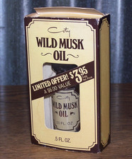 Early 1970s Vintage Coty Wild Musk Oil w Dabb...