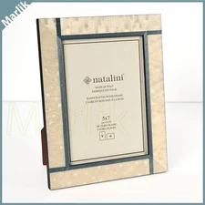 Natalini Handmade Italian Wooden Picture Frame 5x7" ( 13x18 cm ) Ivory Blue, NEW