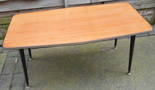 Vintage Mid Century Formica Coffee Table Dansette Legs Retro Side MCM Read