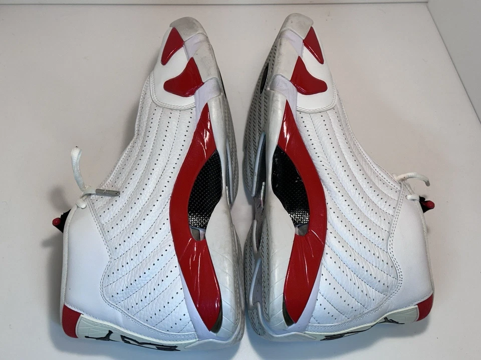 Nike Air Jordan 14 Retro Candy Cane Branco Varsity Vermelho 487471-100 Masculino 11.5 - Imagem 4 de 4