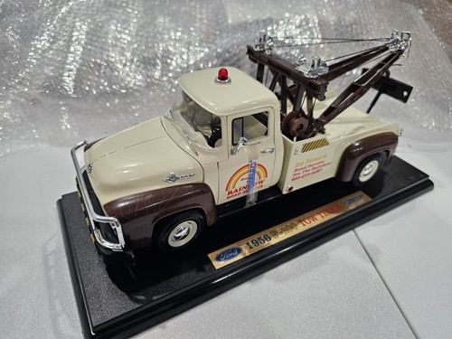 1956 Ford F-100 Tow Truck/Wrecker Rainbow Road Service ☆Welly 1:18 Diecast Truck - Picture 2 of 20