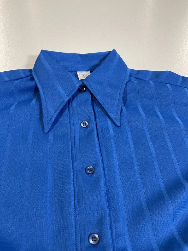 Camisa de Bowling Hilton Vintage Talla L Poliéster Disco Polo Cuello Años 70 Foto 3 de 4