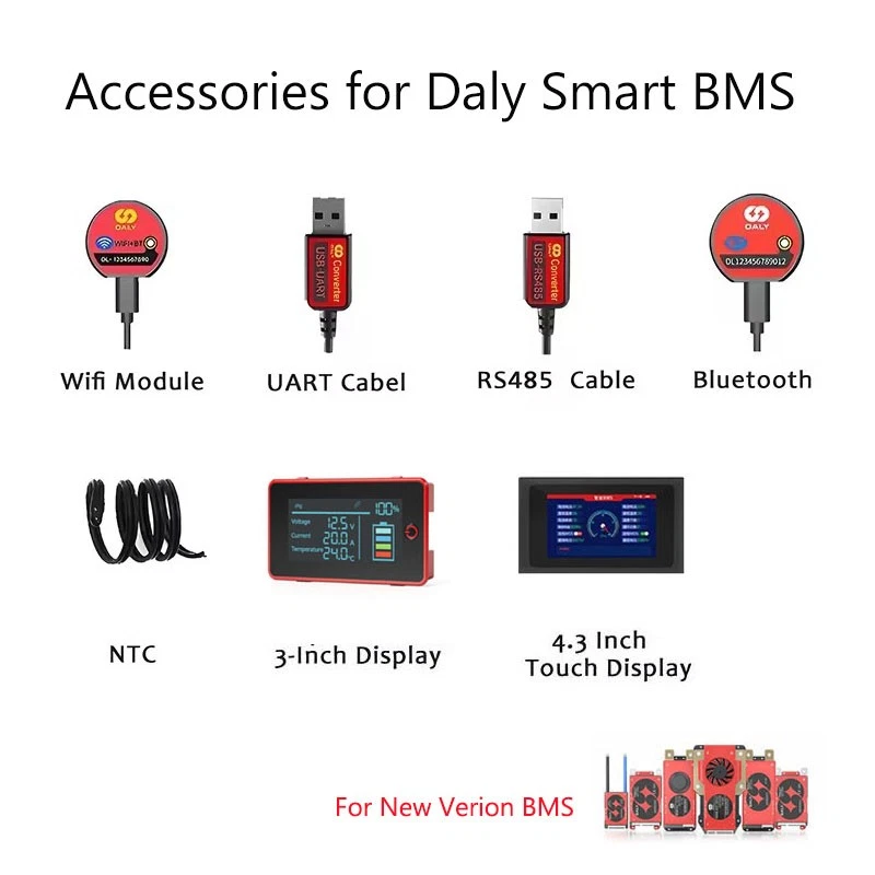 MARKENLOS Módulo Bluetooth Daly BMS Smart BMS WIFI USB a RS485 a UART Power Dispaly NTC
