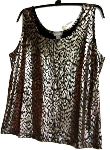 Chico's TRAVELERS FOIL ANIMAL TANQUE CONTEMPORÁNEO CHICO'S TALLA 1 = 8/10 NUEVO CON ETIQUETAS $59 - Imagen 2 de 3