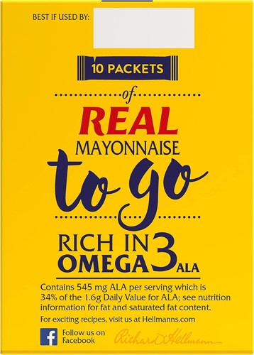 Hellmann's Mayonnaise To Go Packets 60 PACK 22.8 Fl Oz. - Picture 2 of 10