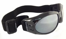 TITUS MIRRORED MOTORCYCLE RIDING GOGGLES SUNGLASSES W/ STRAP PADDED AVIATORS SKI