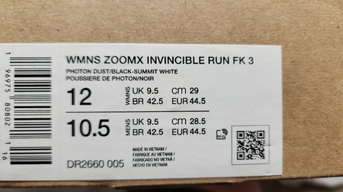 Nike ZoomX Invincible Run 3 Men Sz 10.5 Women Sz 12 Running Shoes DR2660 005 - Picture 6 of 6