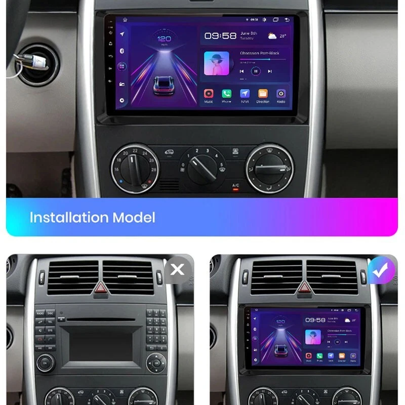 Radio Pantalla Android 12 GPS USB CARPLAY BT para Mercedes Benz W169 W245 B200 - Imagen 4 de 4
