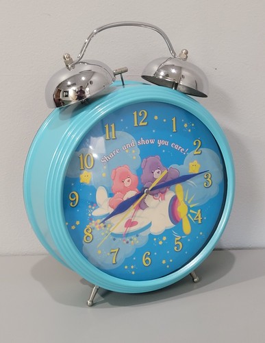 VTG Care Bears Jumbo 12" Quartz Alarm Clock Dual Blue 9" Face* 2004 Tested Works - Picture 6 of 18