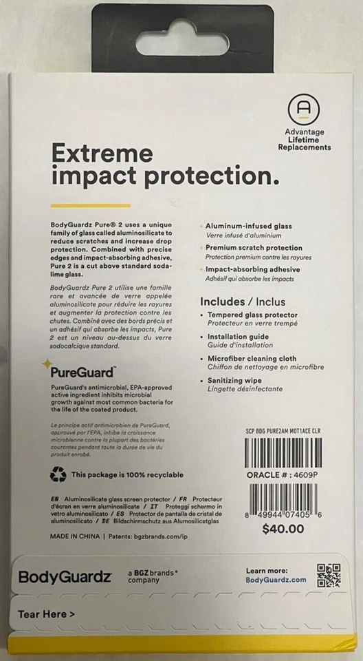 Protector de pantalla de vidrio templado BodyGuardz Pure 2 - Motorola One 5 Ace Foto 2 de 2