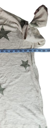 Grau und rosa leichter Langarmpullover mit V-Ausschnitt 2XL Sterne und Streifen weich - Bild 11 von 23