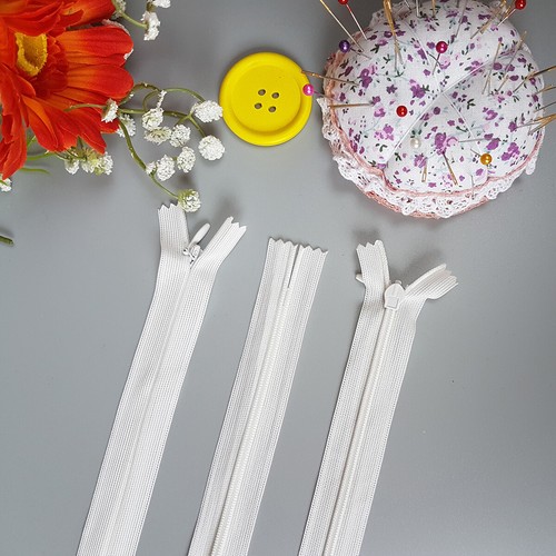 3x Verdeckte Reißverschlüsse 25cm lang, 3mm Nahtverdeckt Nicht teilbar Nylon - Bild 11 von 12