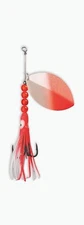 Salmon Spinner McOmie's #7 Mag Willow UV Salmon Red/Pearl w/Hoochie 