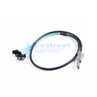 External Mini SAS 26Pin SFF-8088 Male to 4 SATA 7Pin Female HDD Data Cable 1M