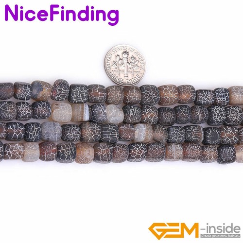 8mm Assorted Agate Near Cube Strip Matte Frosted Beads Jewelry Making Strand 15" - Picture 8 of 24