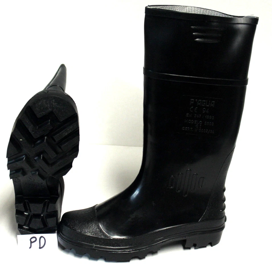 MARKENLOS Stiefel Gummistiefel Arbeitsstiefel Regenstiefel Gartenstiefel Gr. 46 Schwarz