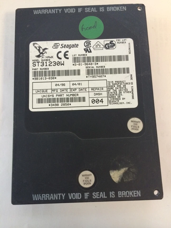 Seagate HAWK ST31230W 1.0GB 3.5"  68 Pin SCSI  HDD - Image 4 of 4