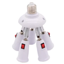 1 To 2/3 E27 Light Socket Splitter Adapter Converter LED Light Bulb Base Holder