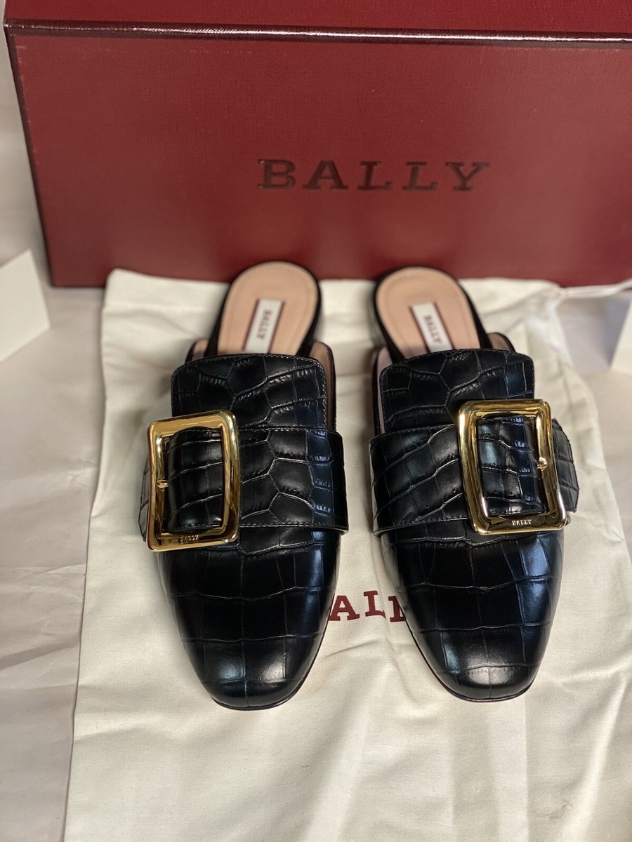 BALLY JANESSE/ファー/ミュール/シューズ/38.5/BLK Bally Women's Leather mule Calf Skin Janesse Black | eBay